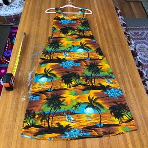 Golden Hour Tiki Sunset Vintage Dress
